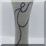 P56. Studio pottery vase with blue angel motif signed Rima. 8.5”h - $48 